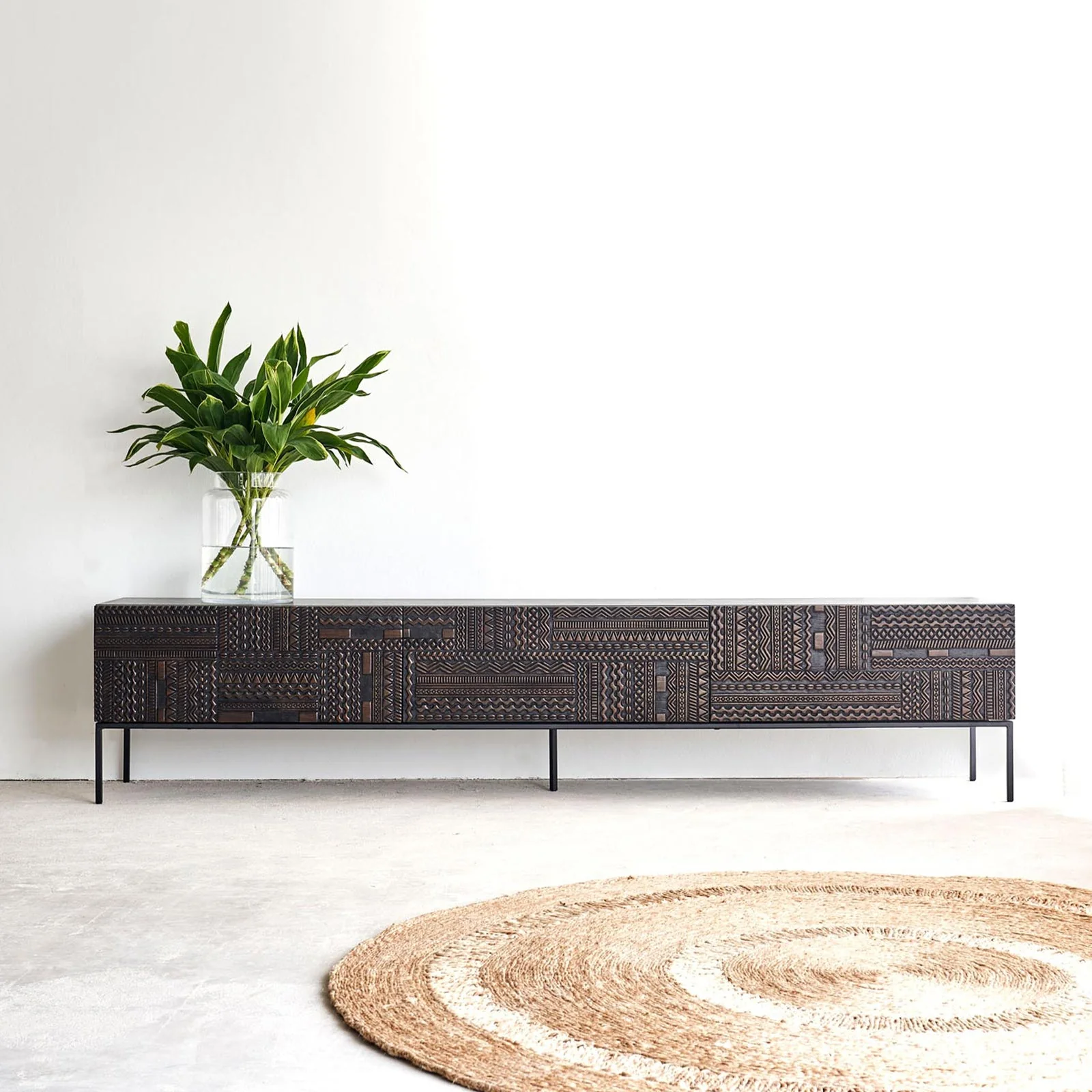 Long-Lasting Tabwa TV Console Teak 240cm Green