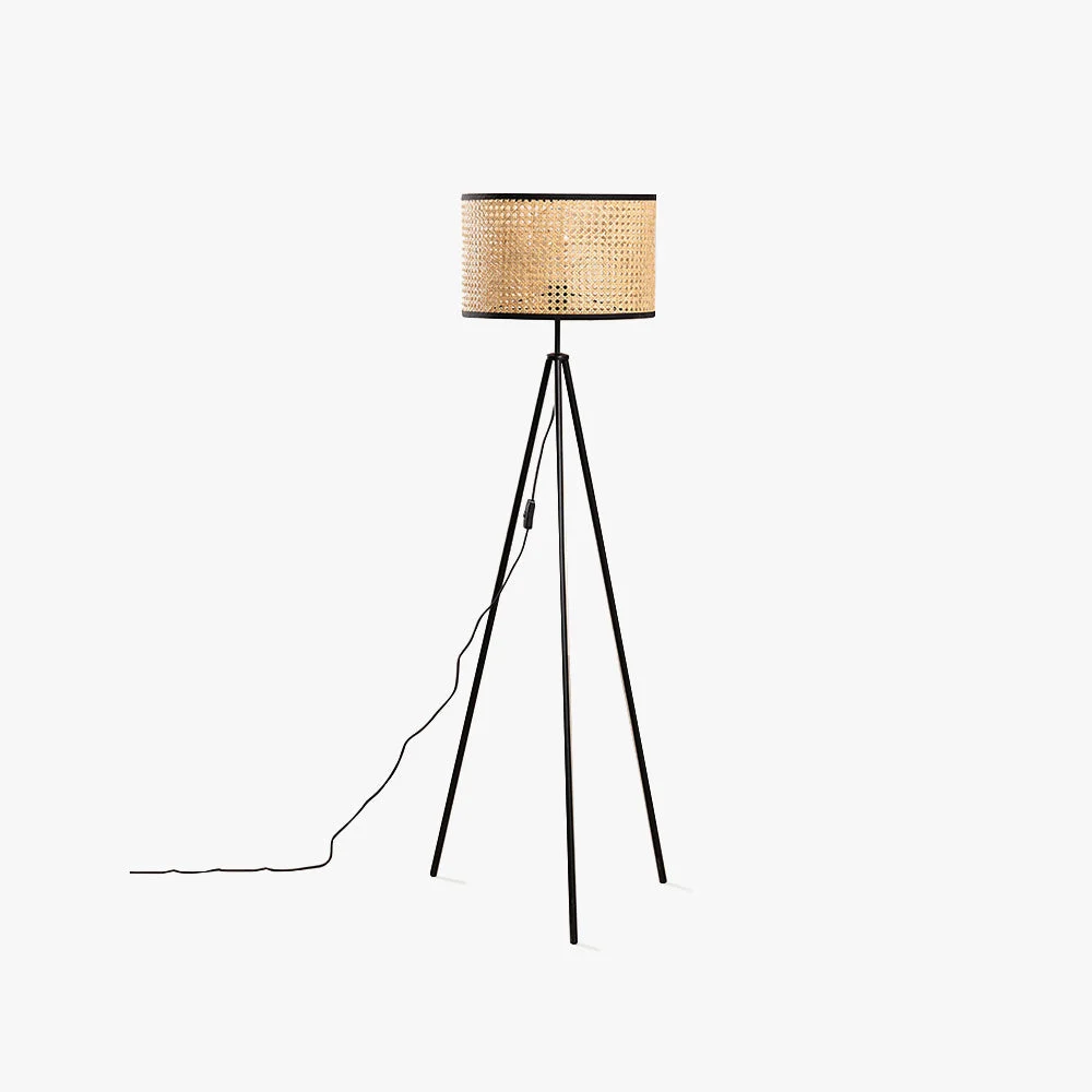 Proven Ritta Tripod Stehlampe Rattan Weidengeflecht High-Grade
