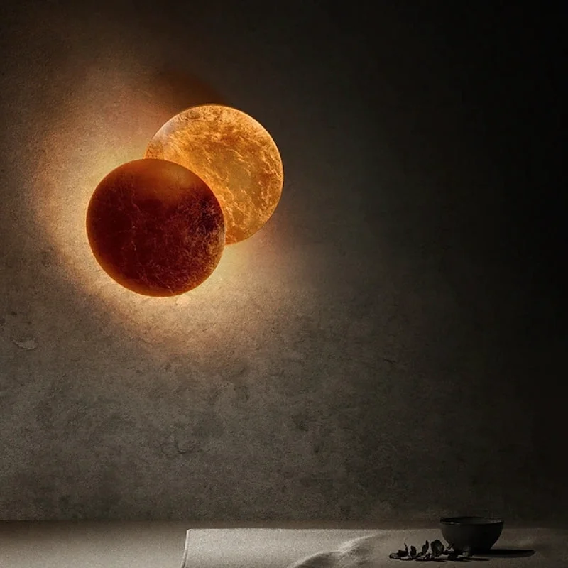 Premium Nordische Mond Eclipse Kreative Wandleuchte für Wohnzimmer Schlafzimmer Clean