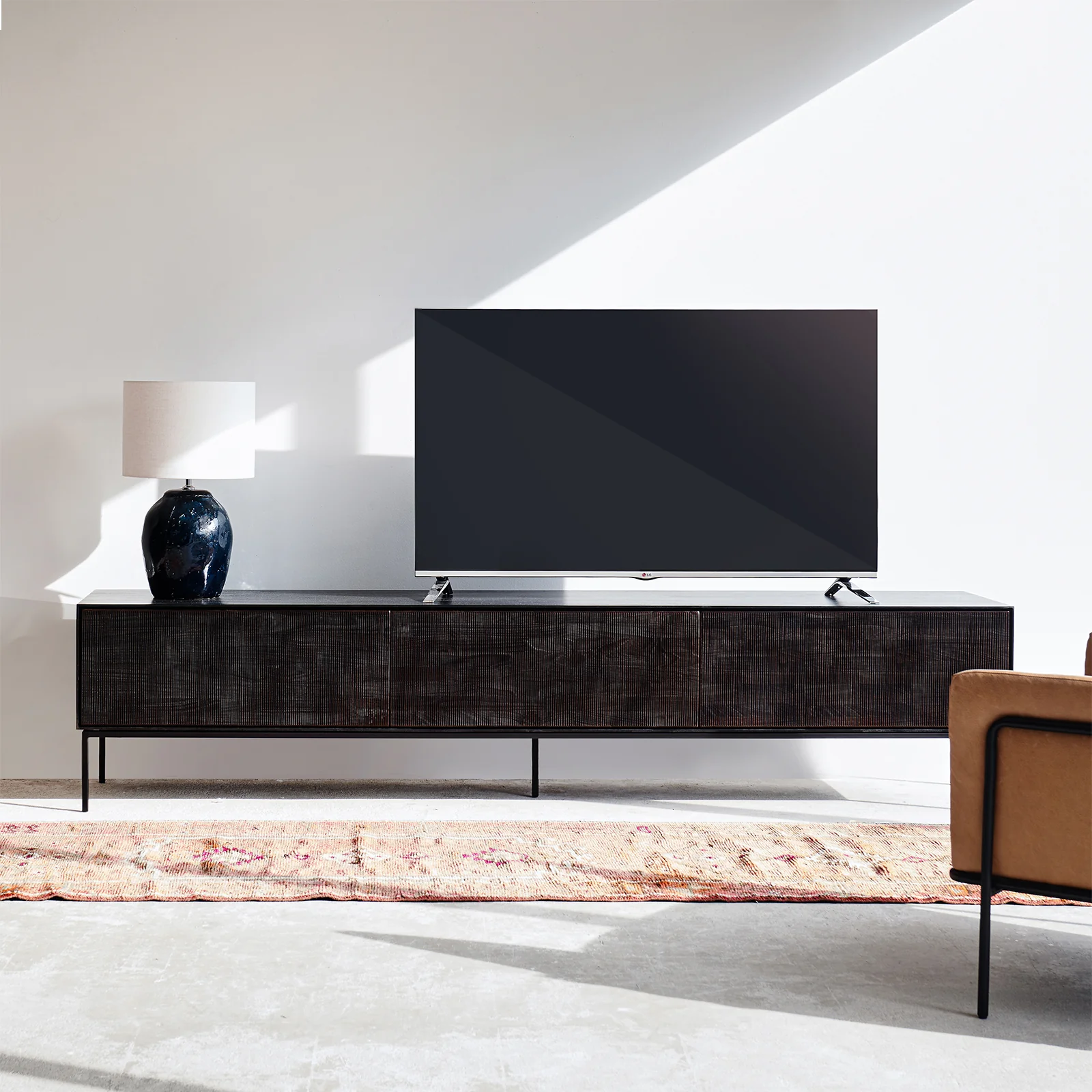 Trendy Grooves TV Console Teak 242cm Solid