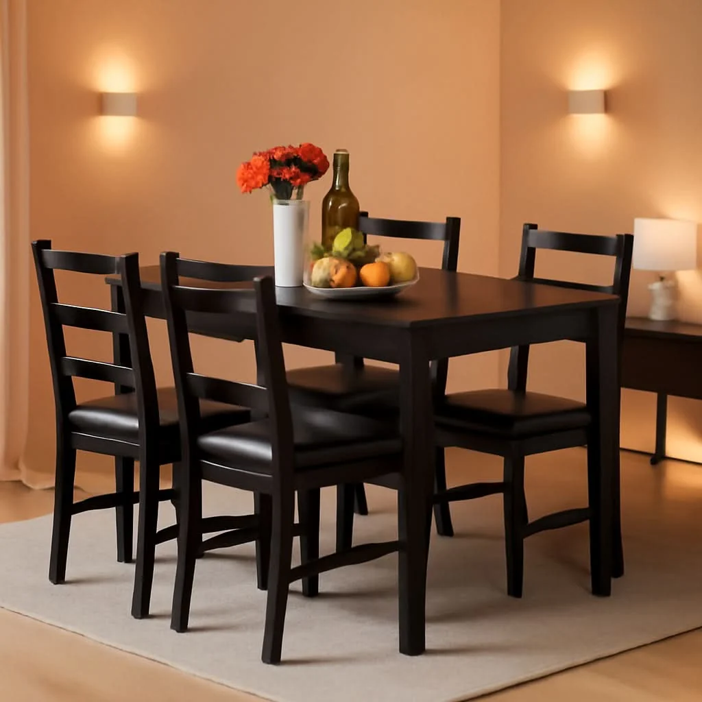 High-Performance Brown Premium Luxurious Solid Wood Dining Table For Four Fine