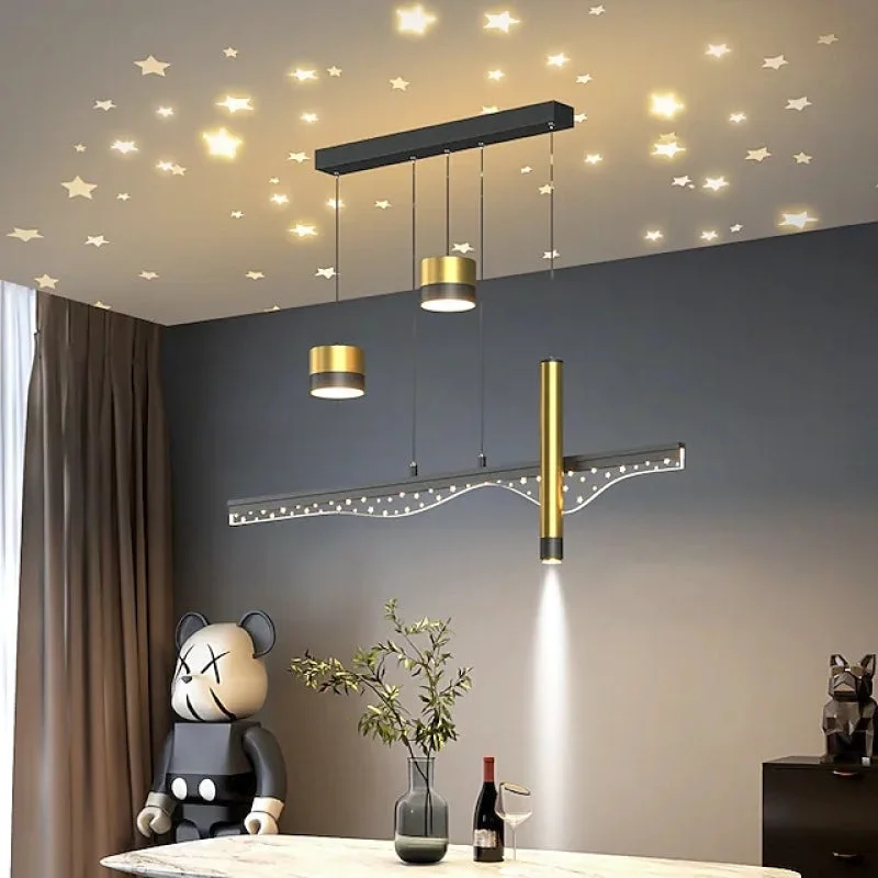 Trendy Moderne LED Kronleuchter Sternenhimmel Pendelleuchte für Esszimmer Restaurant Safe