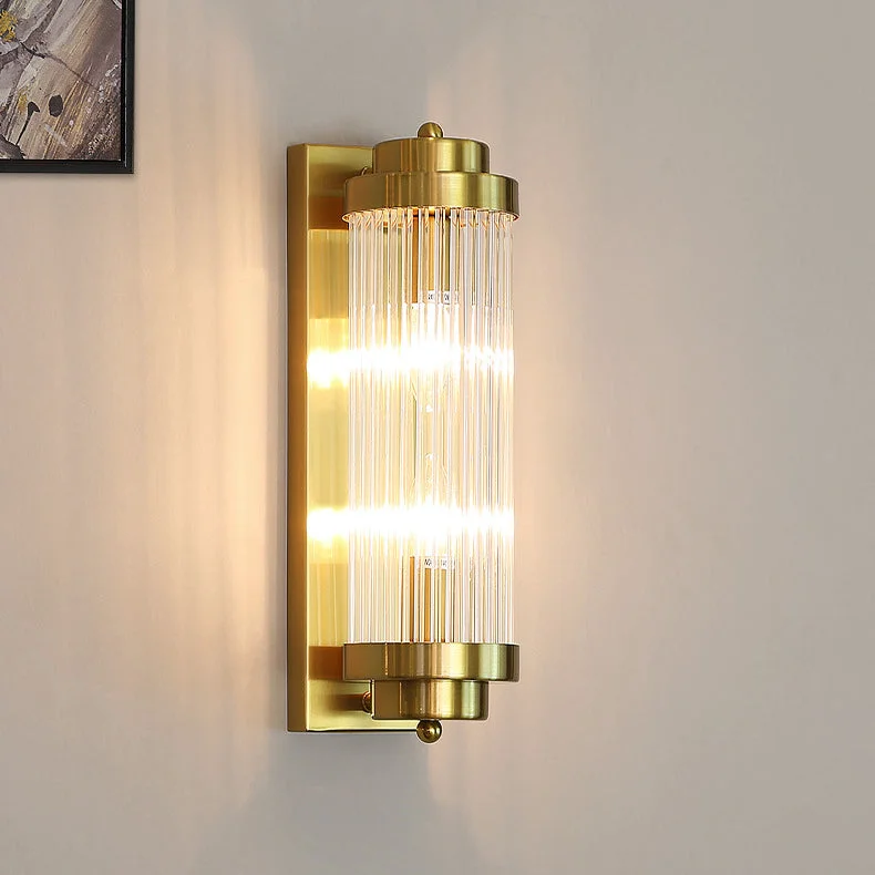 Safe Crystal Pillar Metal Wall Lamp Recyclable