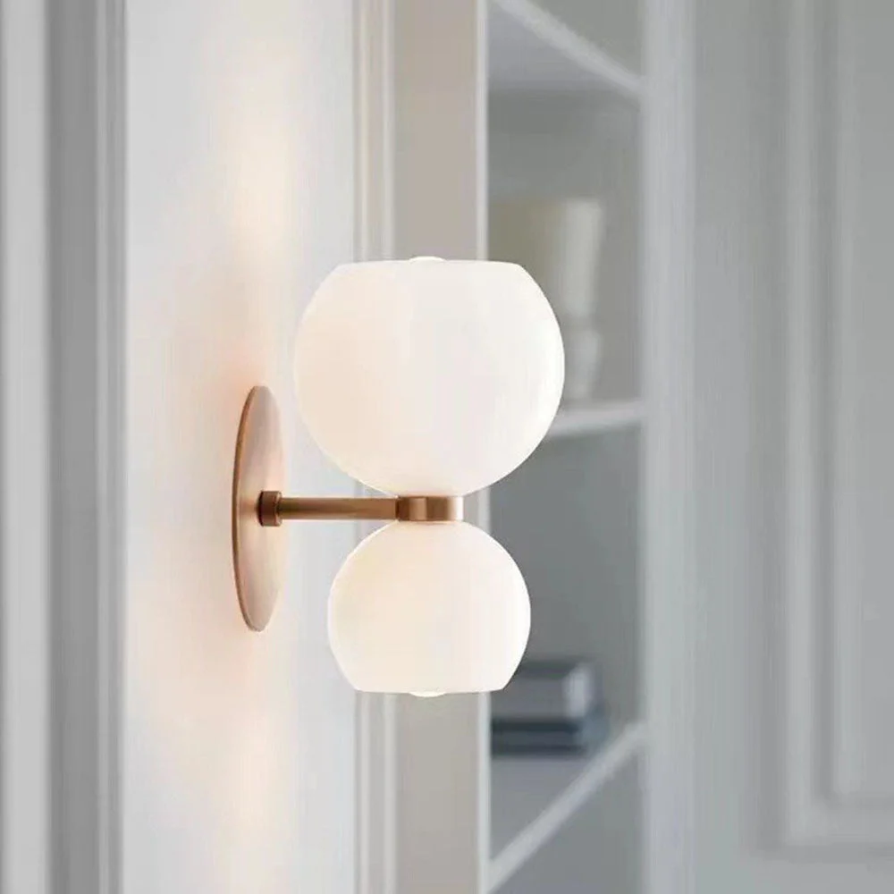 Refined Creative Modern 2 Heads Glass Wall Lamp Expertly Made
