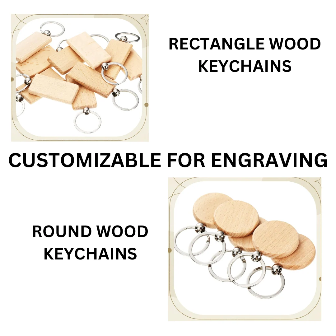 Smooth Custom Wood Keychains Durable