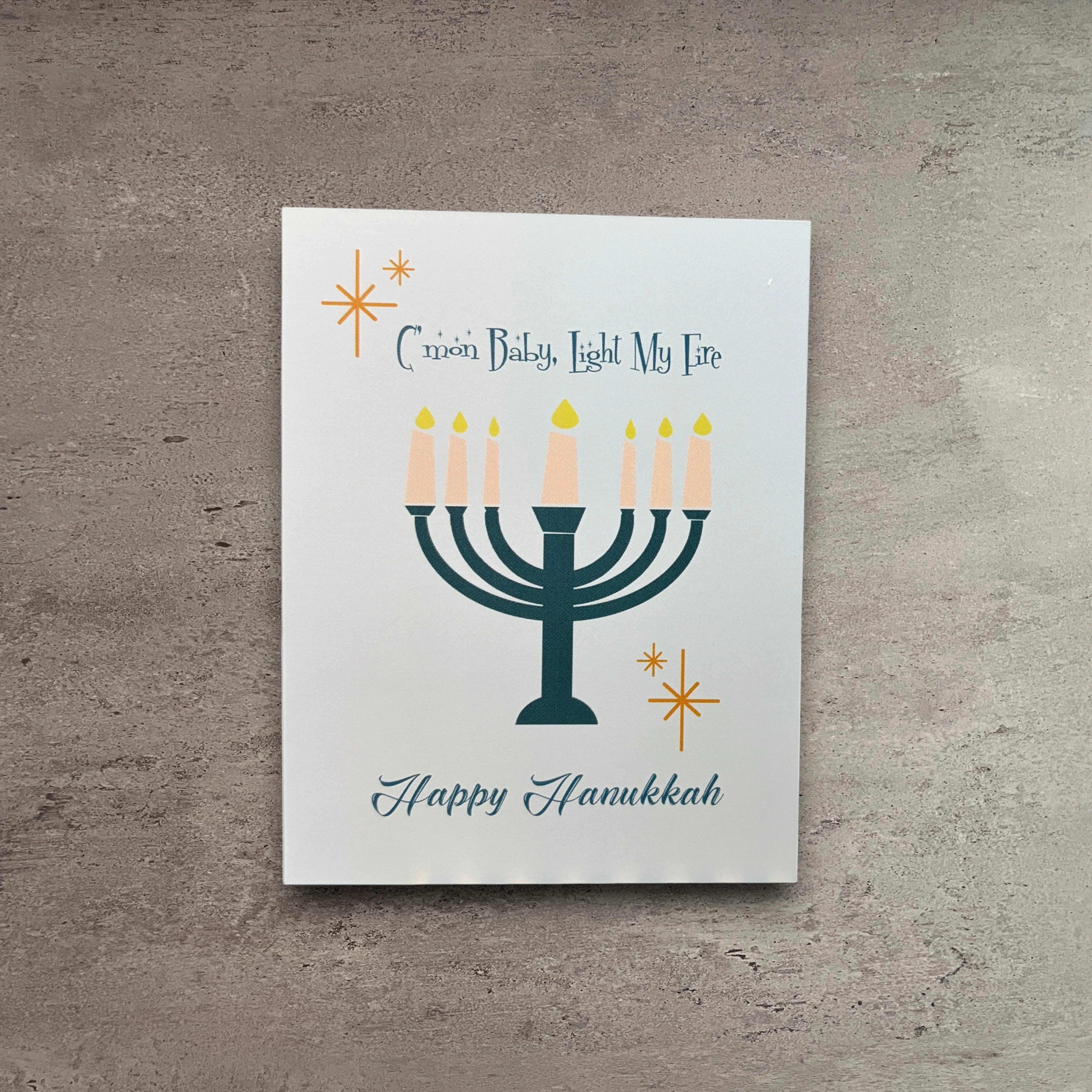 Next-Generation Light My Fire Hanukkah Card Refined