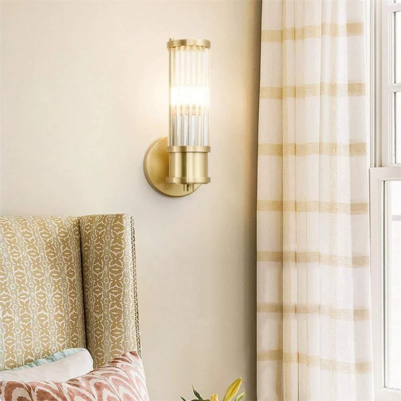 Certified Modern Brass Gold Crystal Wall Sconce Environmentally Friendly