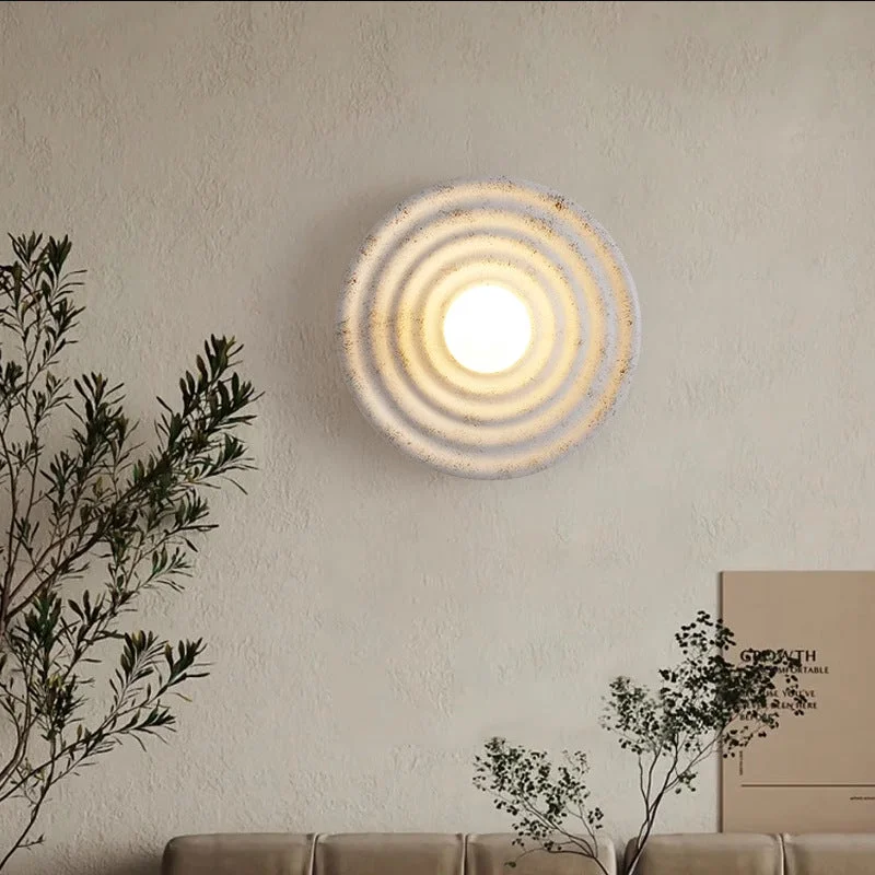 Premium Wabi-sabi Round Circle Indoor Wall Lamp Powerful