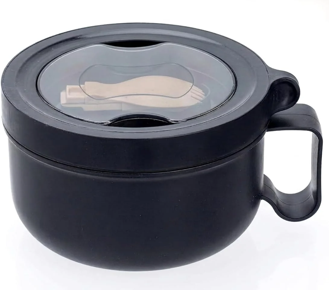Next-Generation Microwave Bowl with Lids Ramen Bowl 28oz Microwave Soup Mugs with Handles for Soup and Instant Noodles Oatmeal Gumbo Salad College Dorm Room Essentials for Girls for Boys Apartment Essentials Fine Crafted