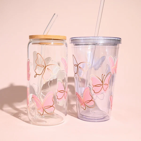Verified Butterfly Plastic or Glass Tumbler Sustainable