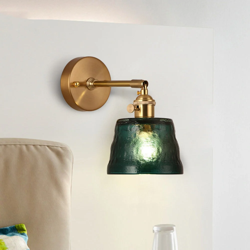 Casual Vintage Glass Adjustable Wall Sconce Soft
