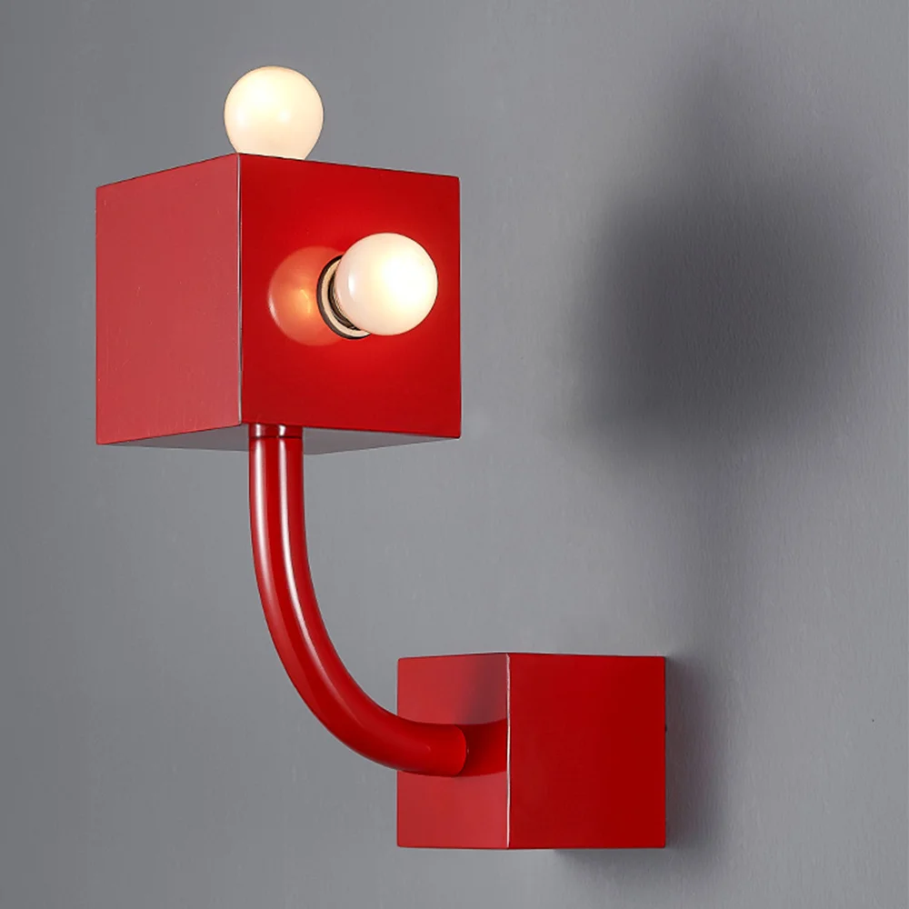 Convenient Vintage Metal Red Wall Lamp Enhanced