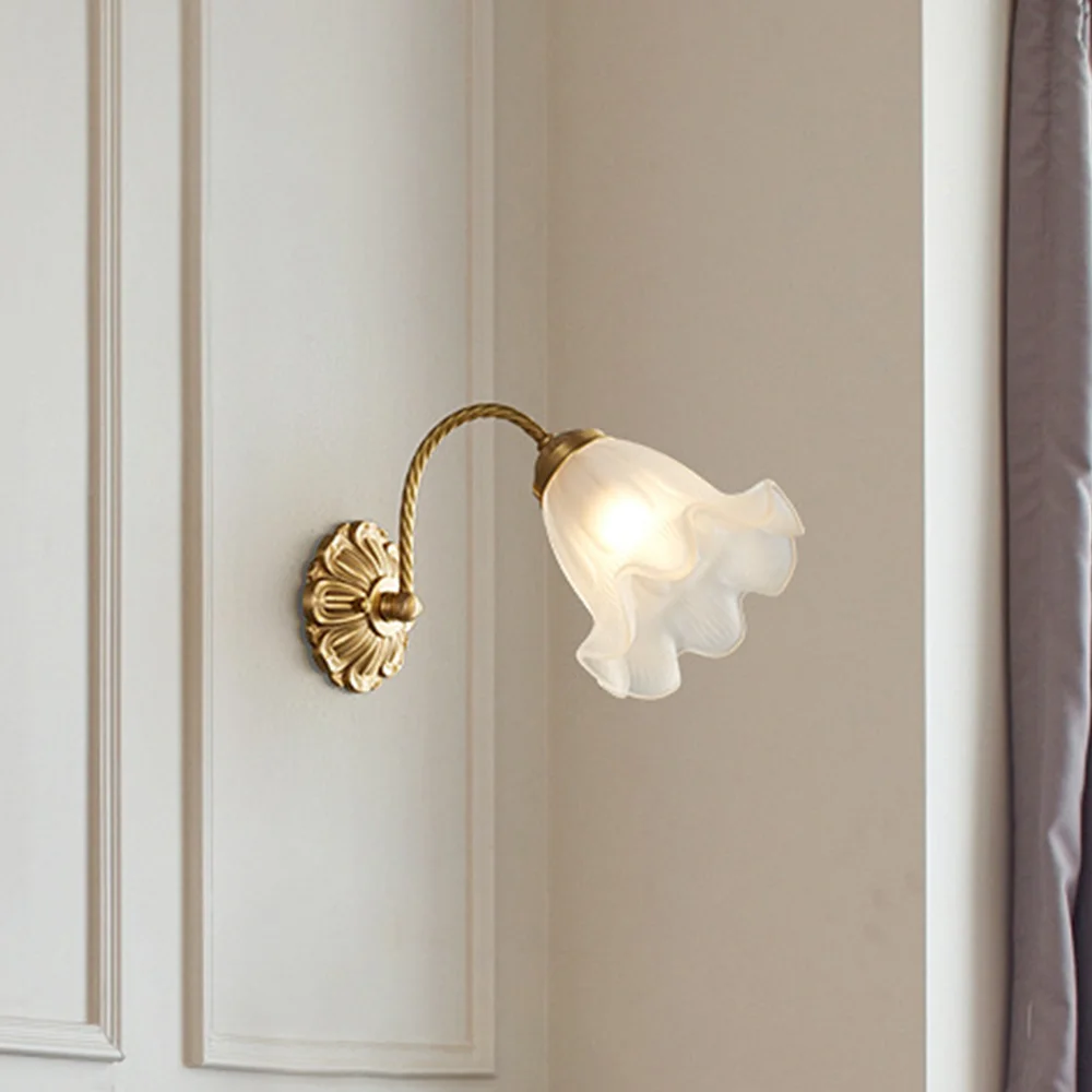 Casual French Living Room Retro Glass Wall Lights Artisan