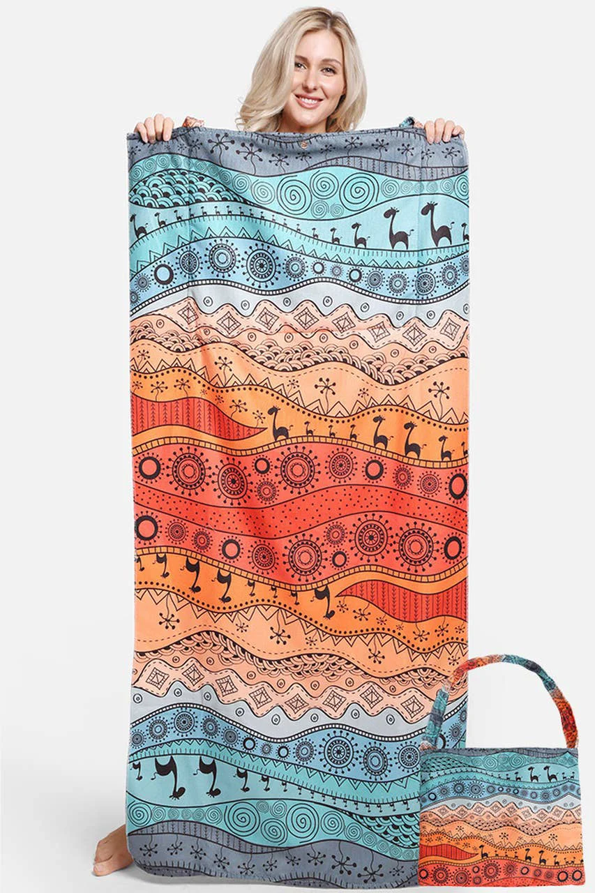 Smooth Desert Theme Print Beach Towel Bag Fast