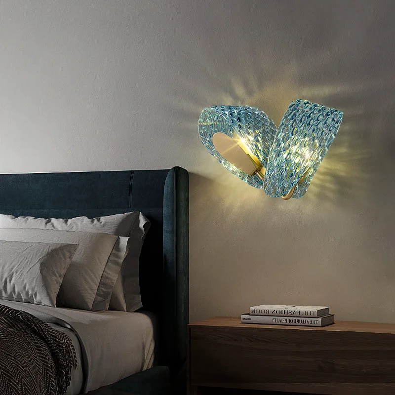 Flexible Retro Luxury Glass Blue Wall Lamp Trusted