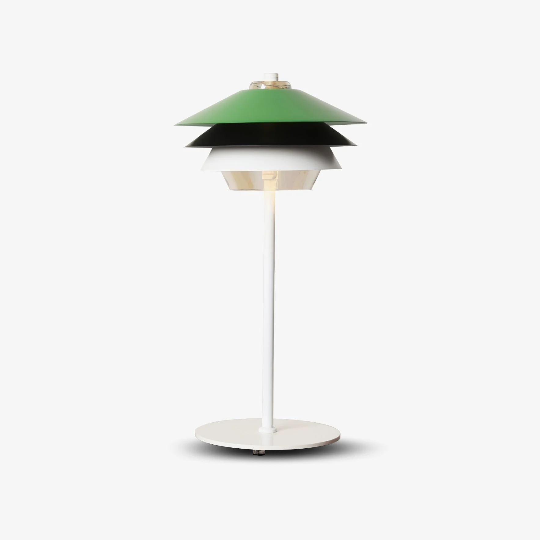 Secure Danish Art Overlay Green Table Lamp High-End