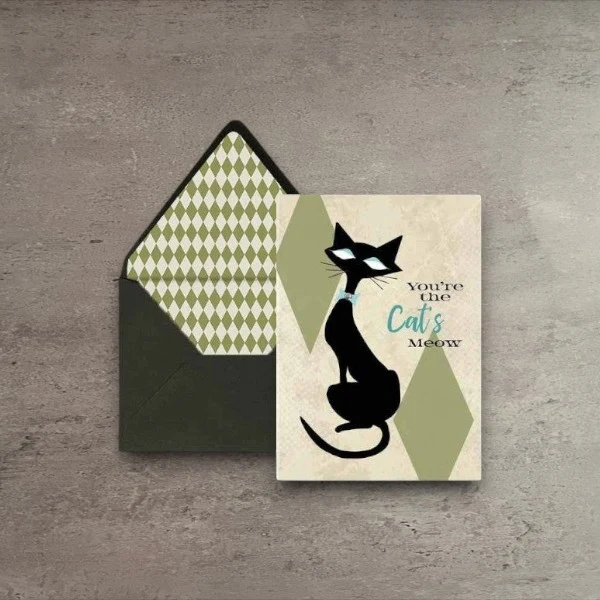 Casual Cat’s Meow Everyday Greeting Card Authentic