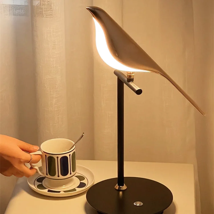 Practical Golden Bird Table Lamp for Bedroom Classic