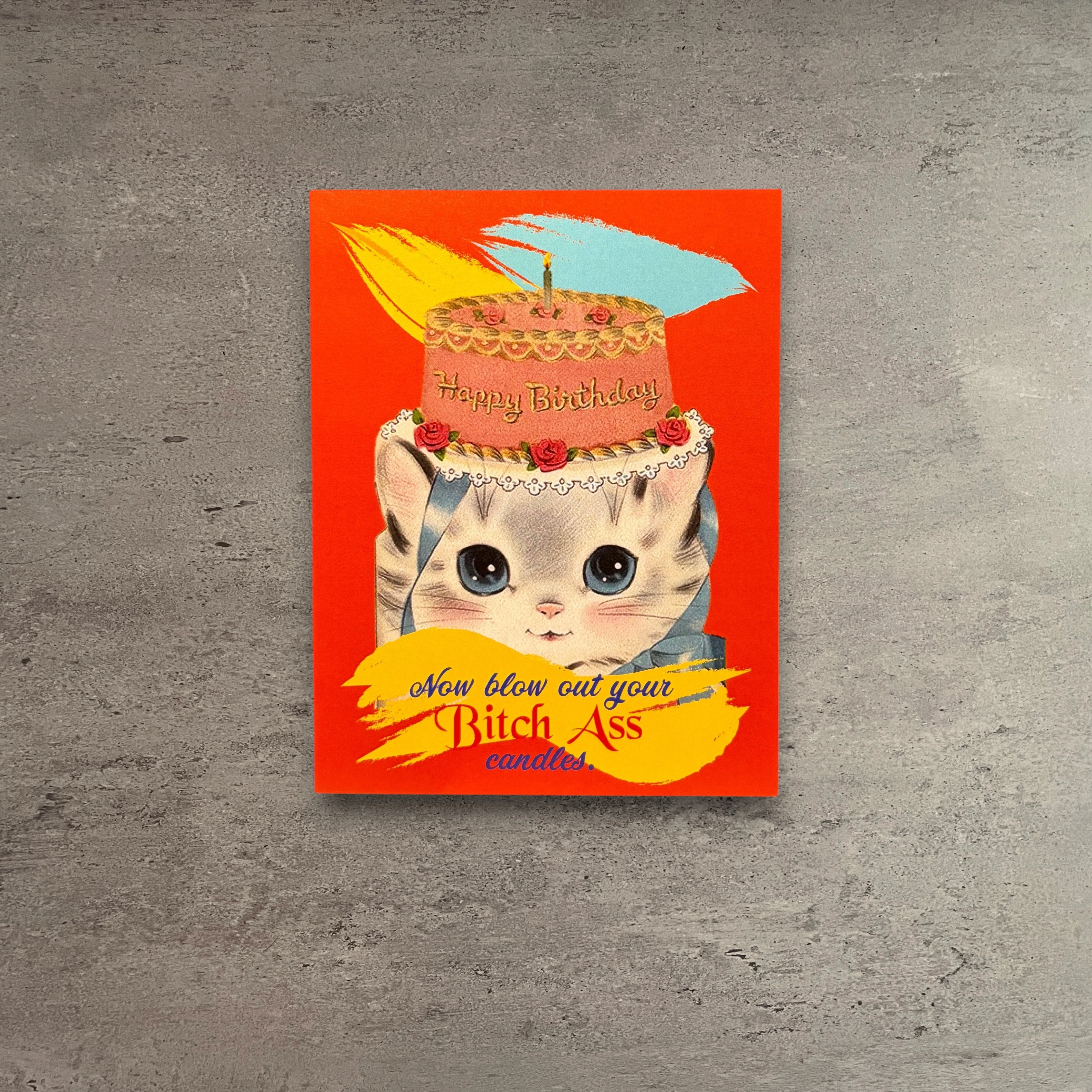 Elegant Bitch Ass Candles Birthday Card Trendy