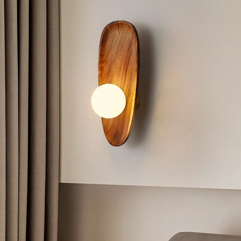 Contemporary Minimalist Solid Wood Wall Sconce Elegant