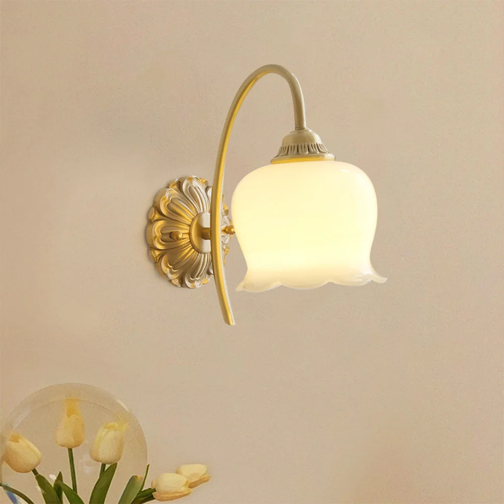 Reusable Creamy Copper Glass Wall Sconce Superior