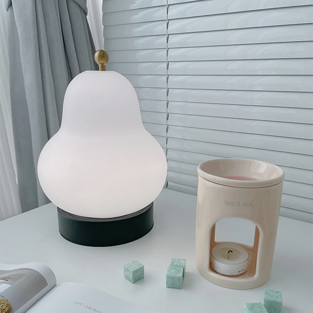 Exceptional French Cream Pear Touch Portable Table Light Lightweight