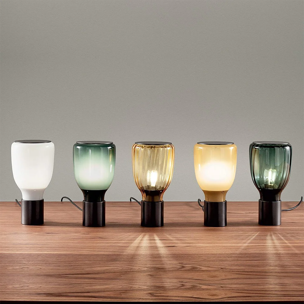 Practical Colorful Bottle Glass Table Lamp Flexible