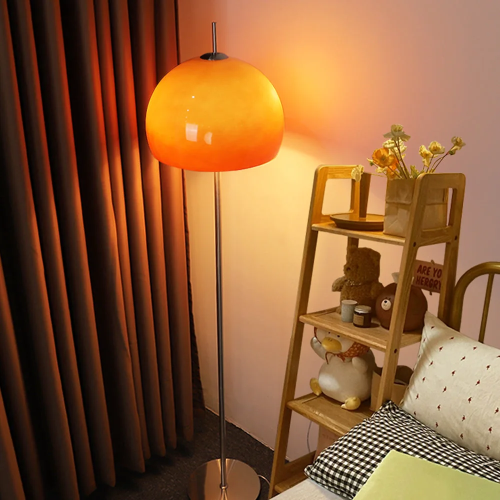 High-Grade Bauhaus Mushroom Shape Medieval Vintage Glass Floor Lamp Sophisticated