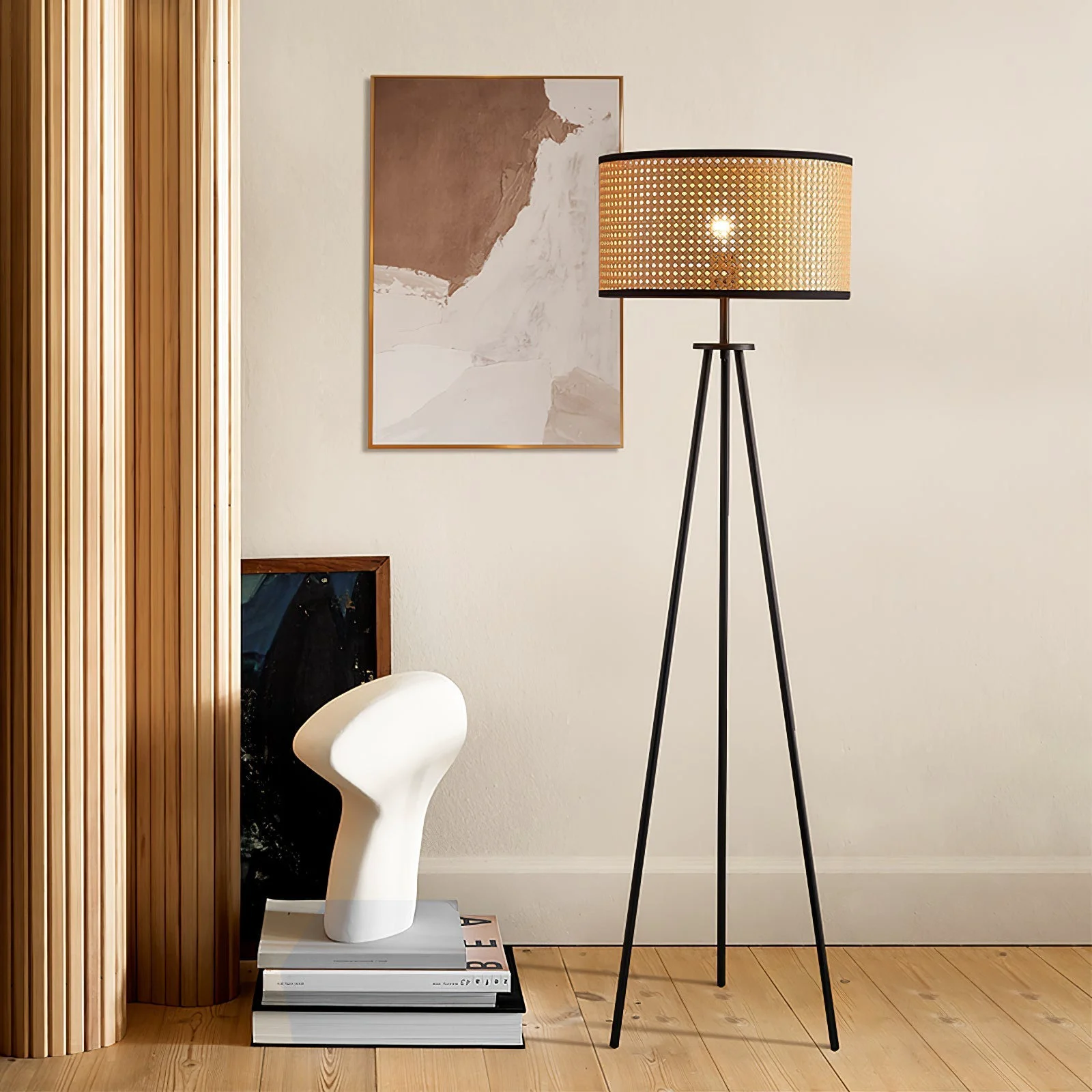 Effective Wabi Sabi Nature Bamboo Floor Lamp Comfortable