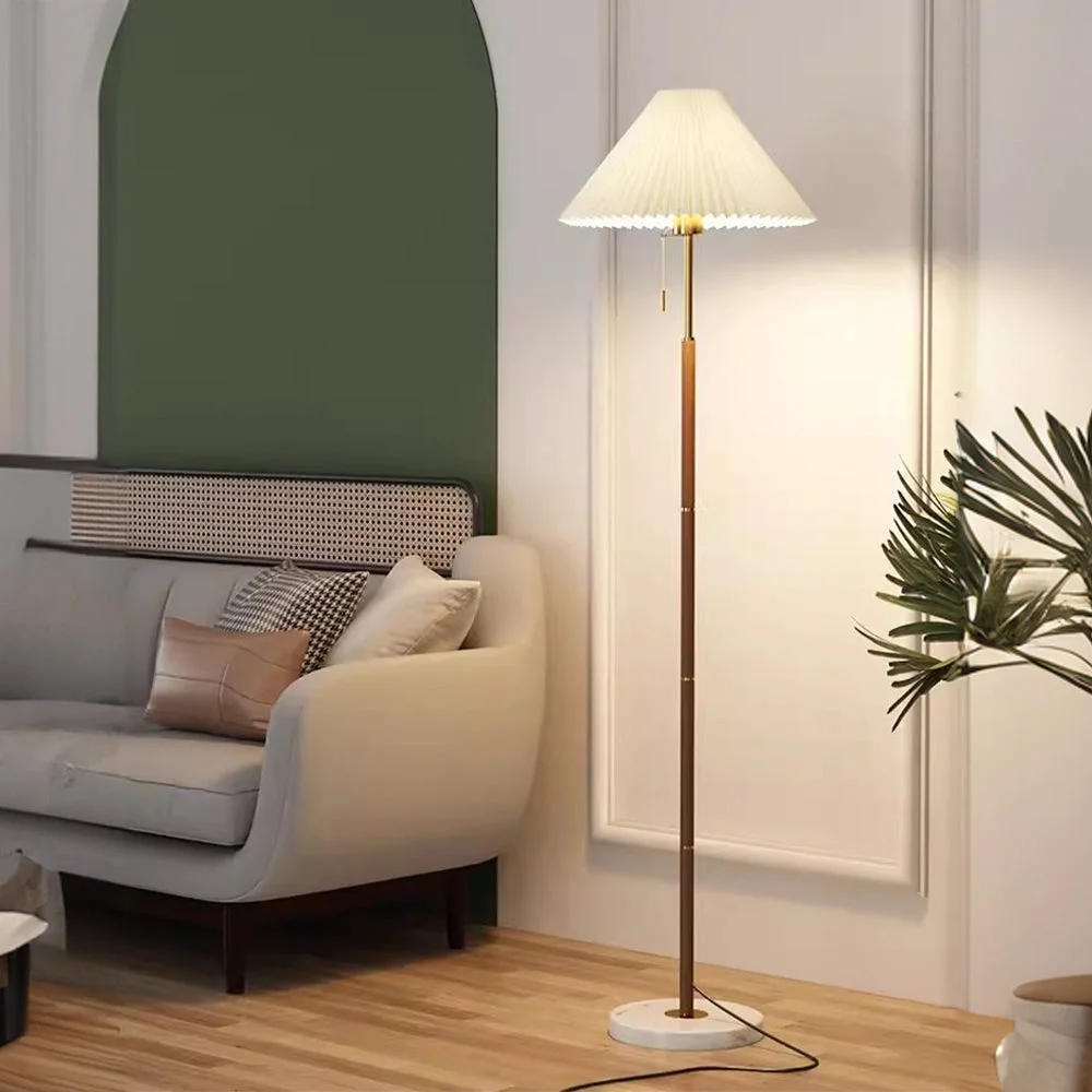 Official Vintage Pleated Metal Standing Lamp Innovative