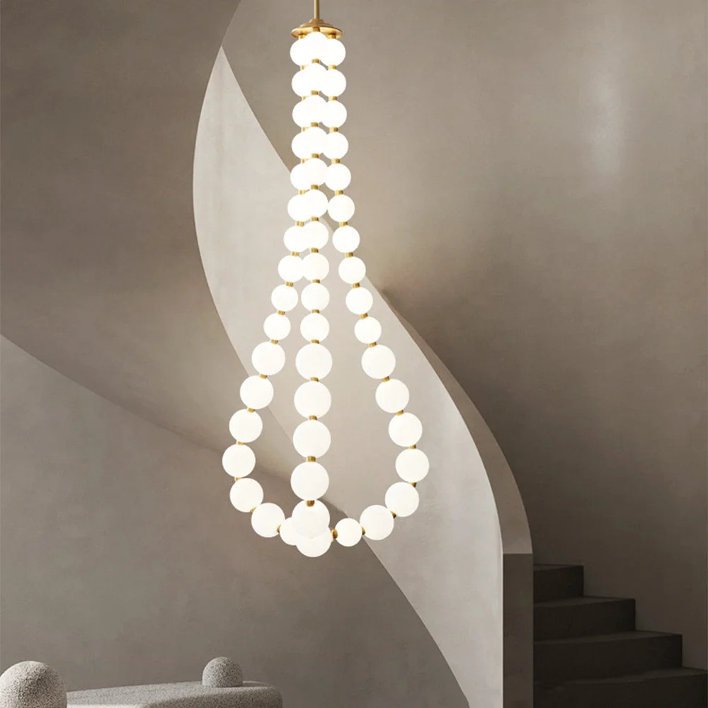 Consistent Art Deco White Bubble LED Chandelier For Staircase Fine Crafted