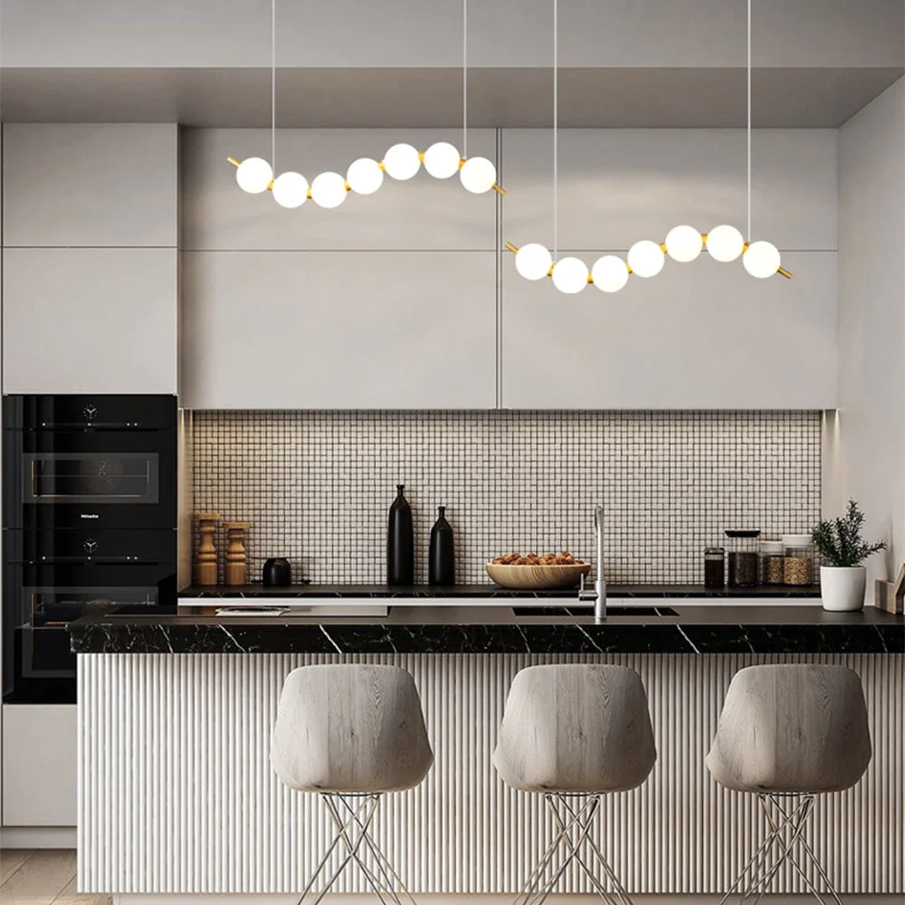 Green Creative Necklace String White Ball LED Pendant Lights Quality
