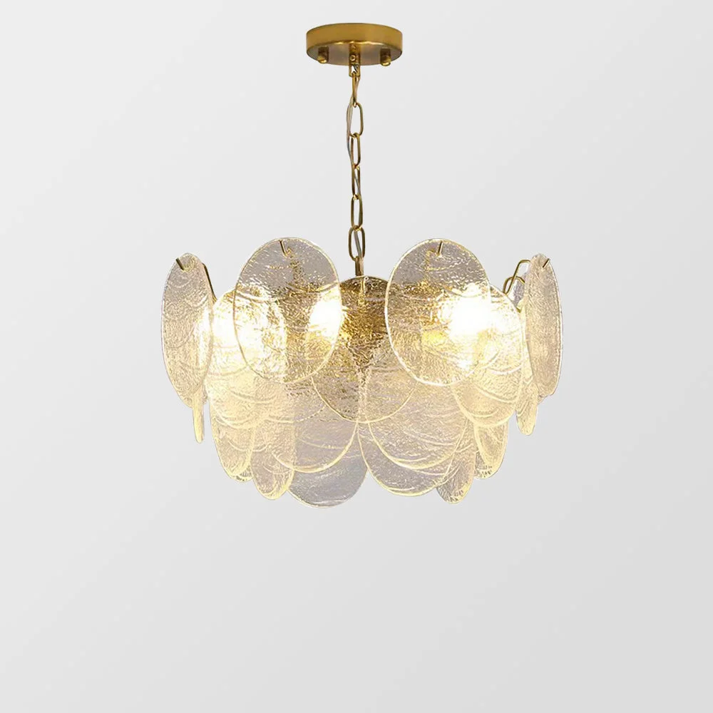 Stylish Glass Disc Pendant Light Large Ice Glass Chandelier Versatile