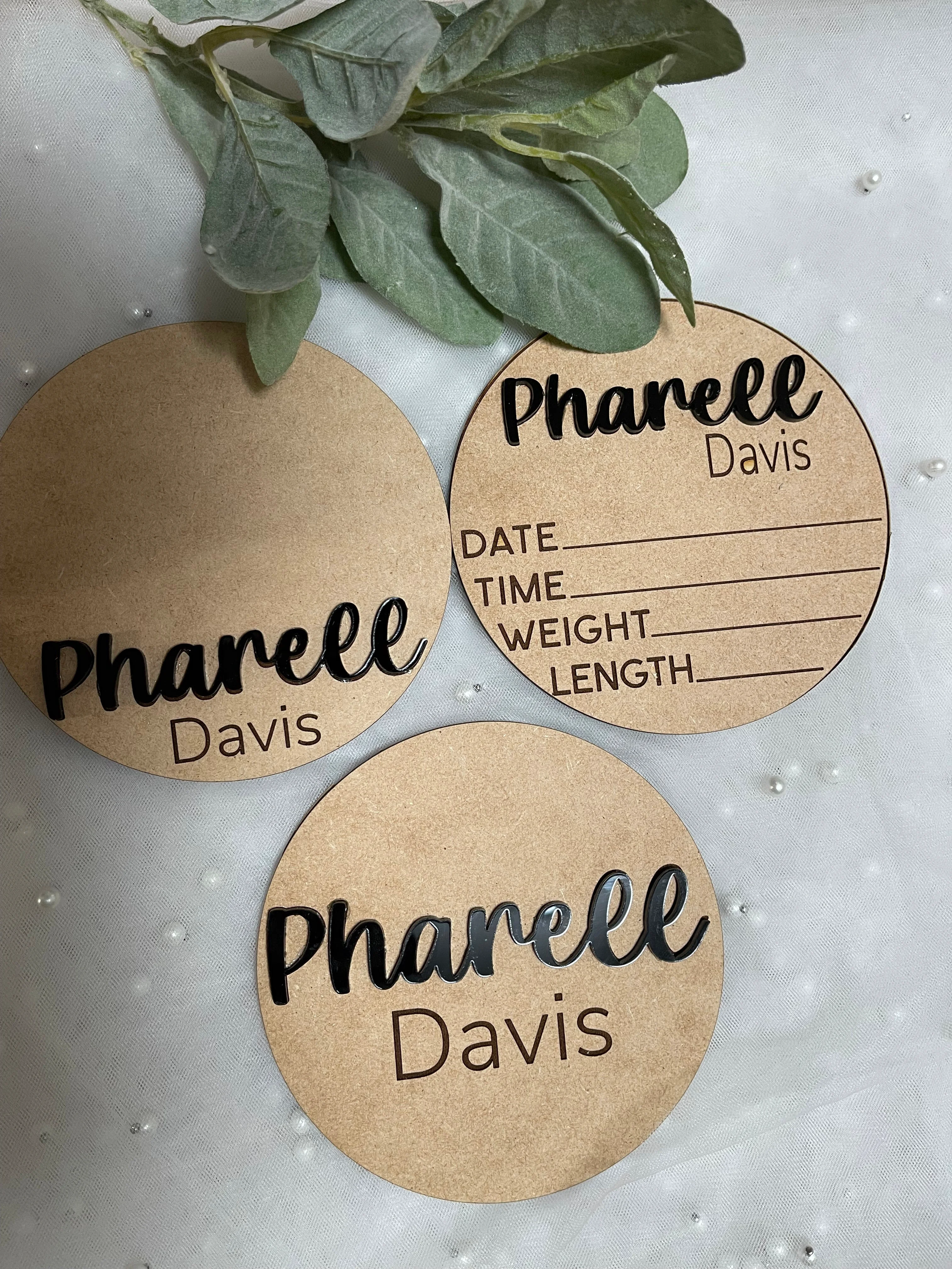 Crafted Birth Announcement Signs Detailed