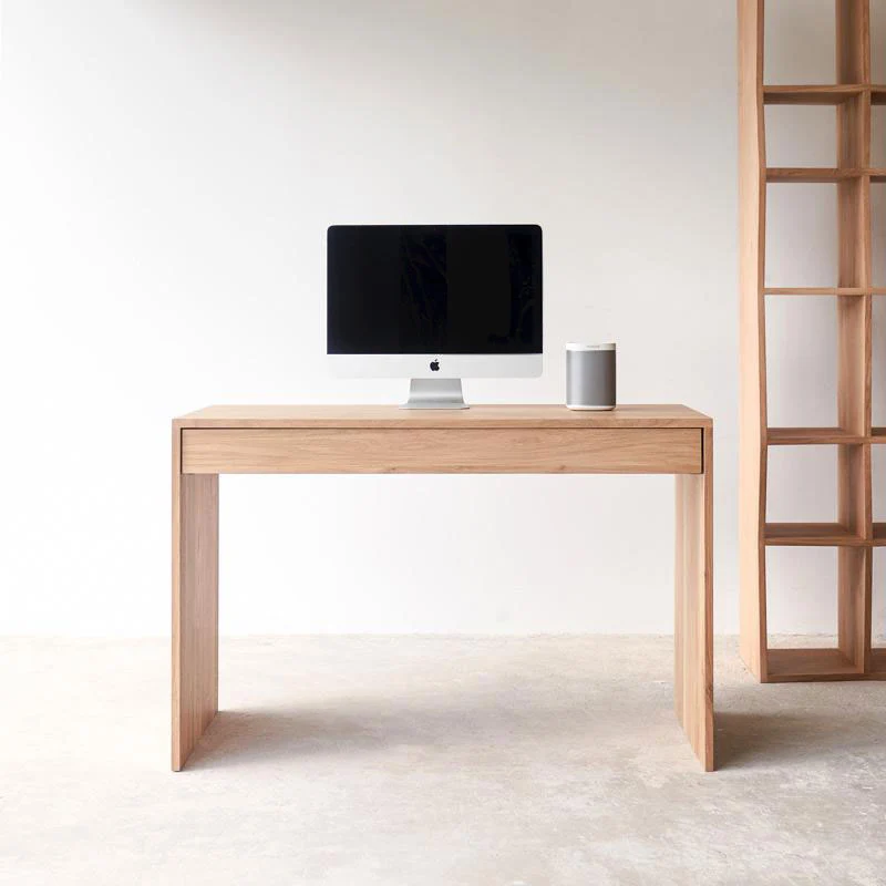High-End Wave Desk Oak 120cm Detailed