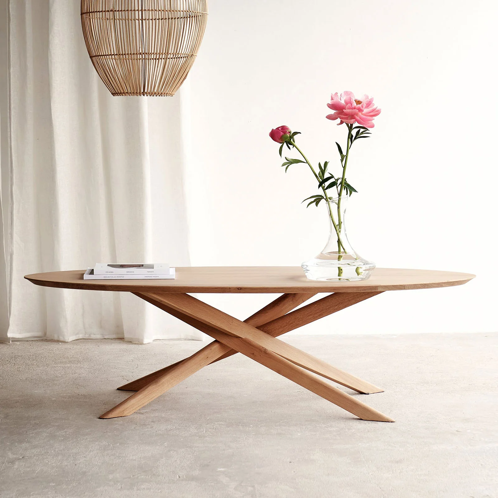 Effective Mikado Oval Coffee Table Oak 143cm Secure