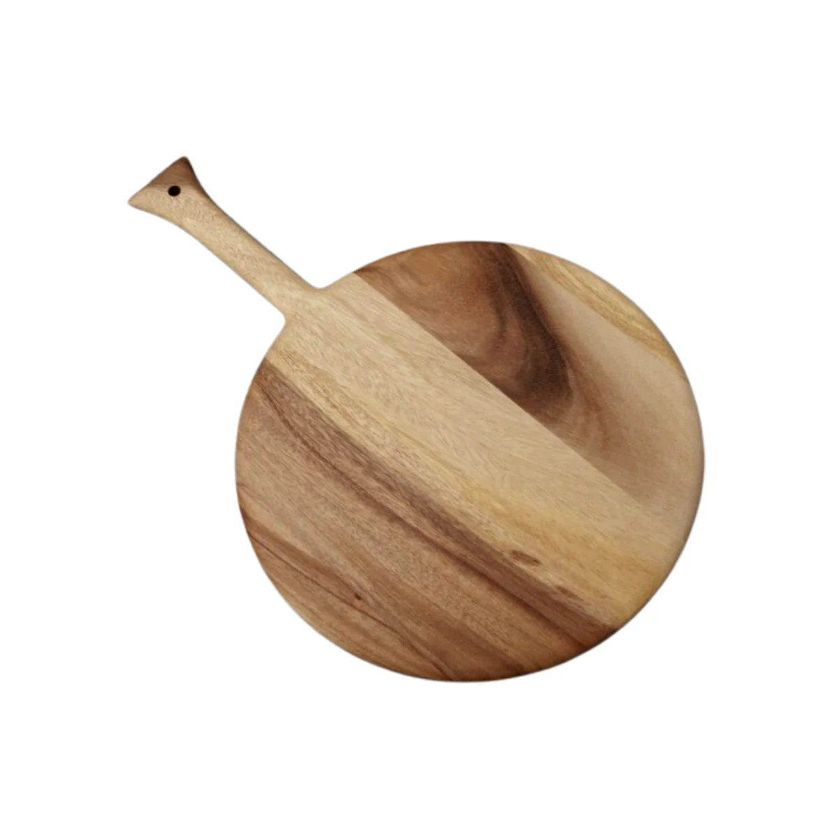 Refined Acacia Round Board with Handle – Medium High-Grade