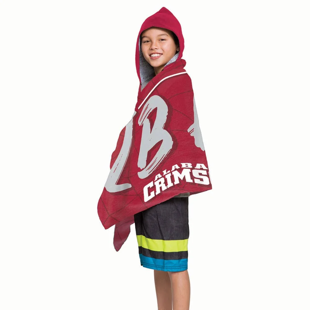 Solid NCAA Alabama Crimson Tide Hooded Beach Towel 22 x 51 Top-Quality