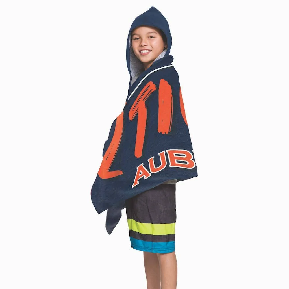 Fashionable NCAA Auburn Tigers Hooded Beach Towel 22 x 51 Excellent