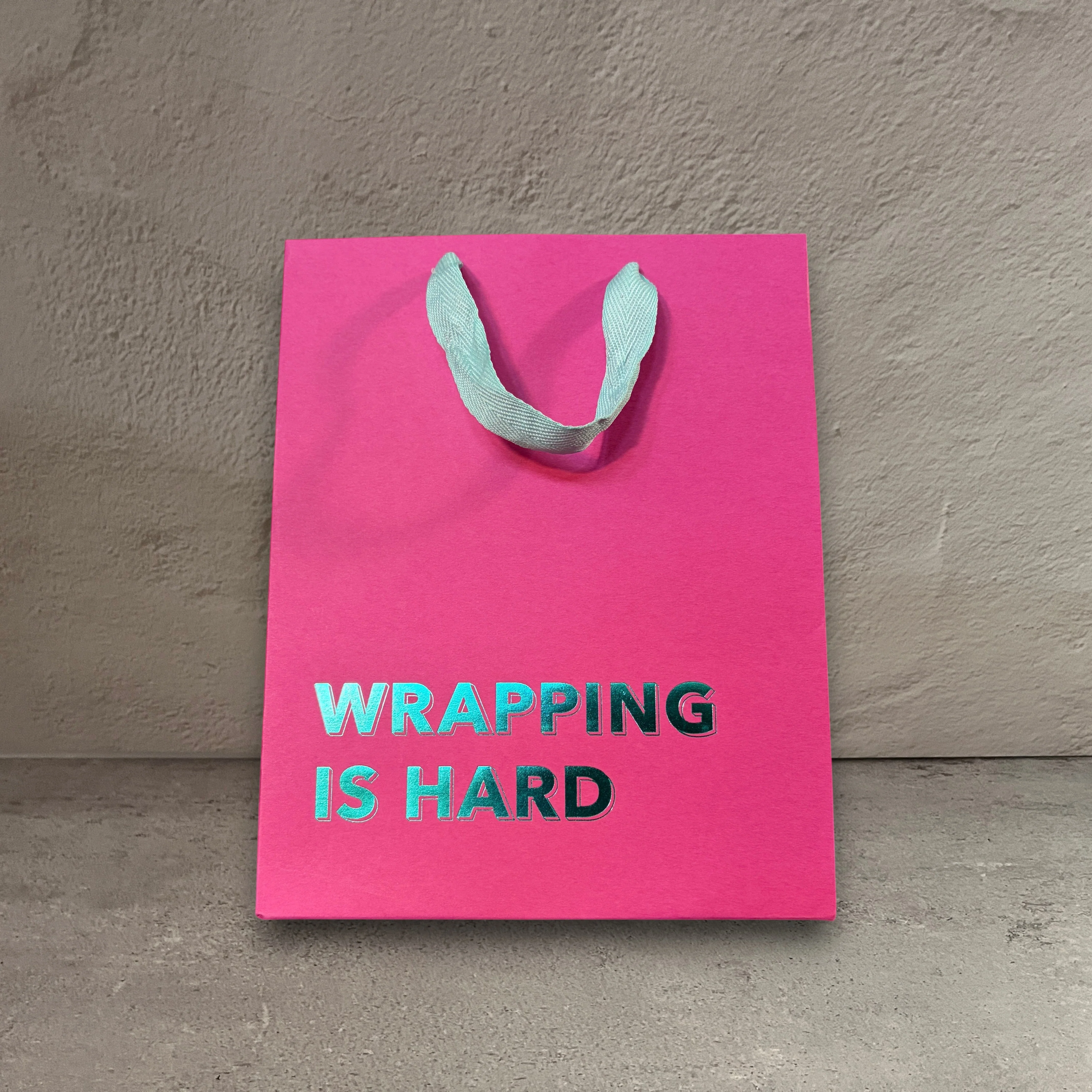 Fast Wrapping is Hard Gift Bag Magenta Natural