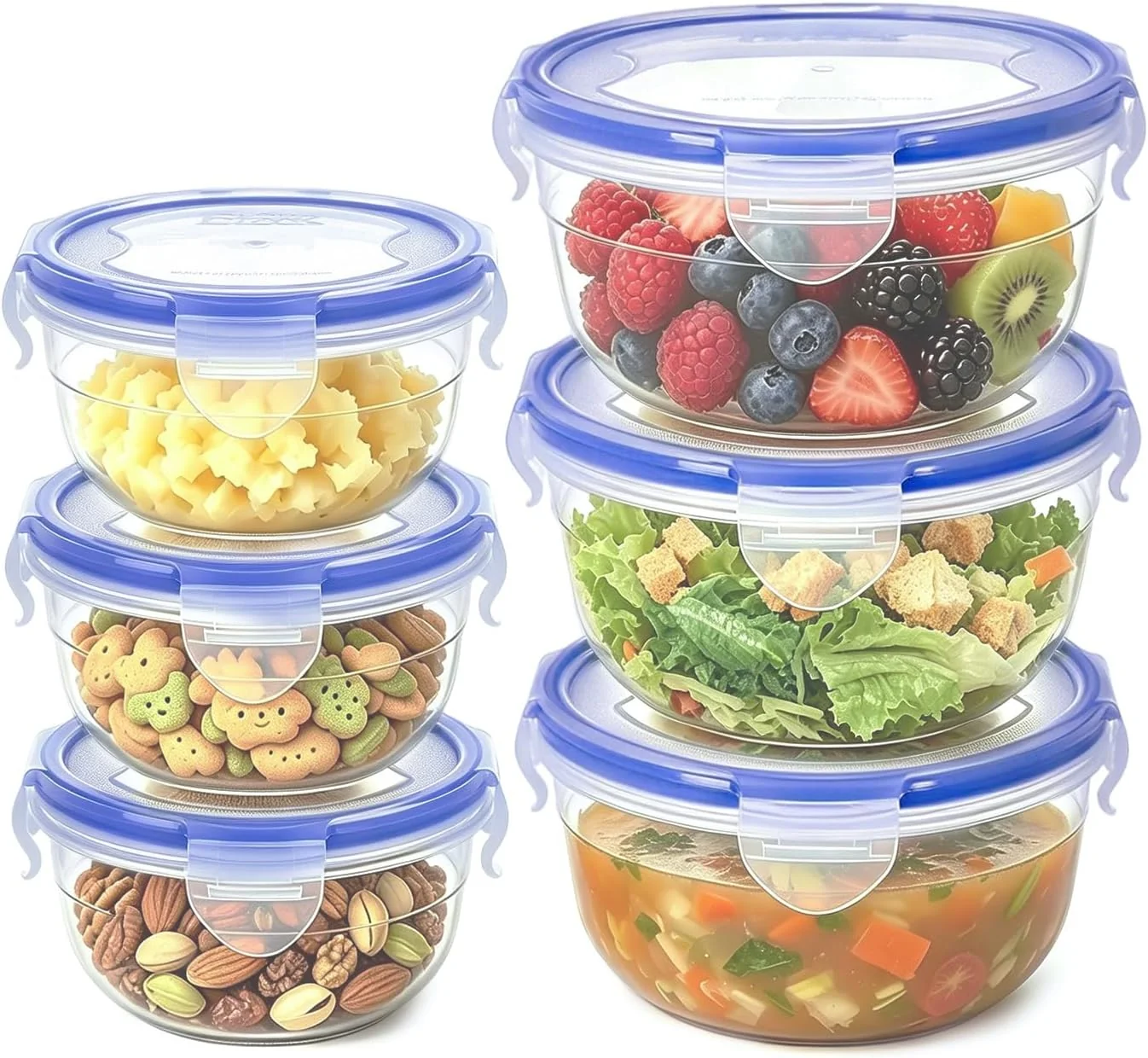 Sophisticated KIGI Small Round Food Storage Containers 2.5 Cup 1.25 cup 6 Pack Original
