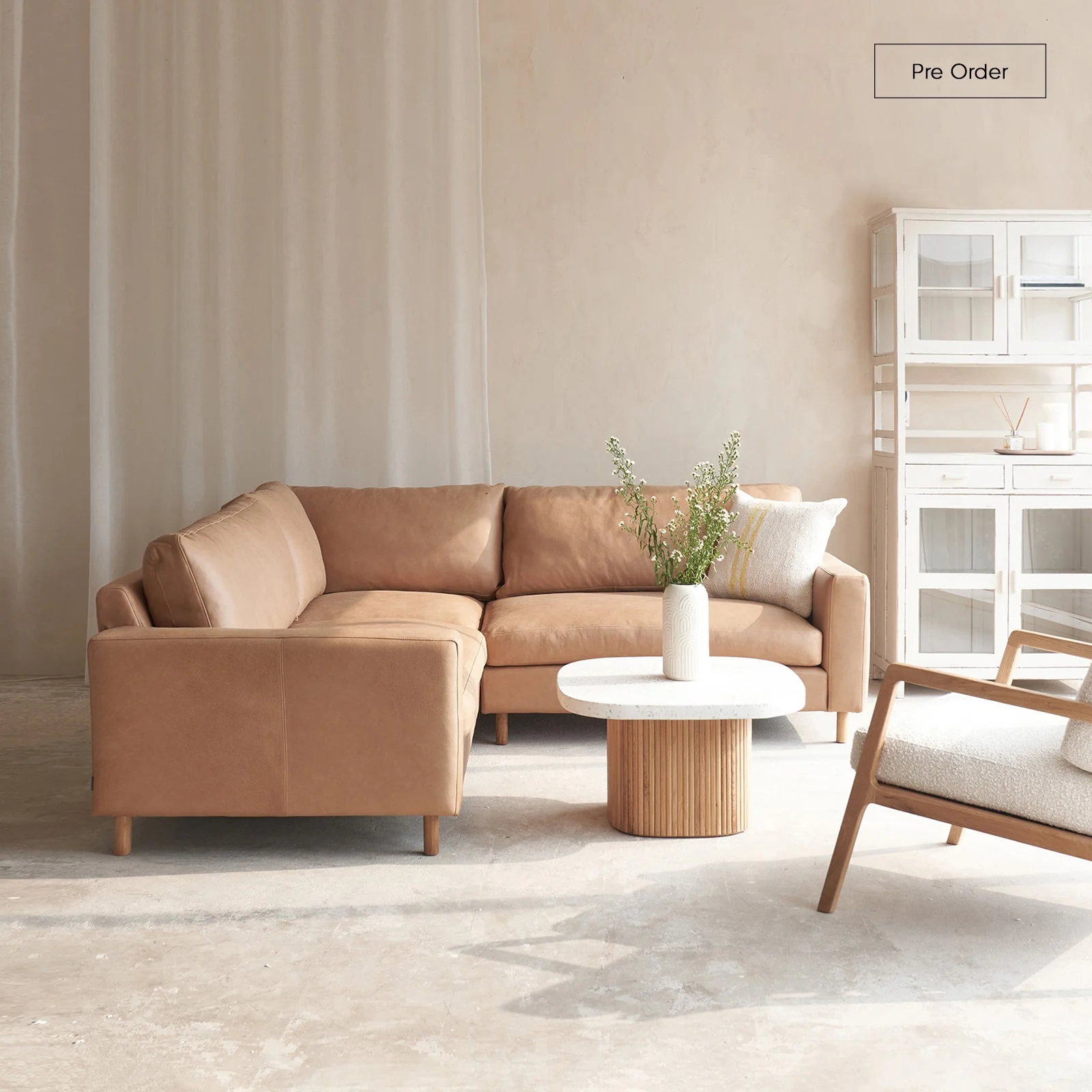 Exceptional Ponte Corner Sofa Bespoke Fabric Leather 228cm Premium
