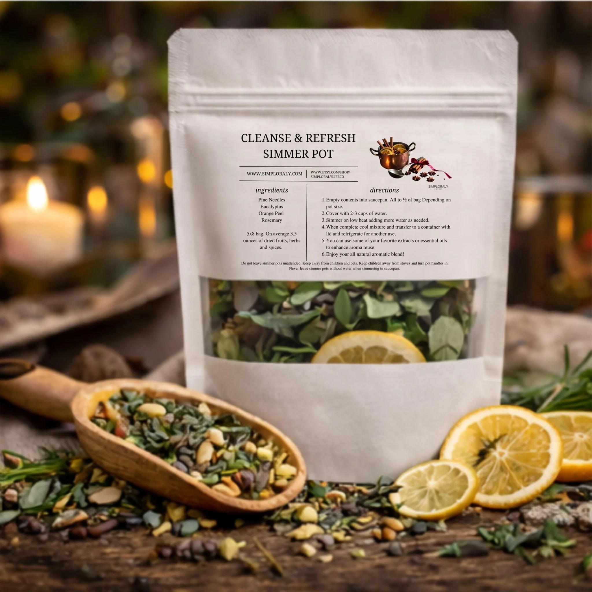 Traditional Cleanse Refresh Simmer Pot Blend Energy Clearing Aromatherapy Herbal Stove Simmer Verified