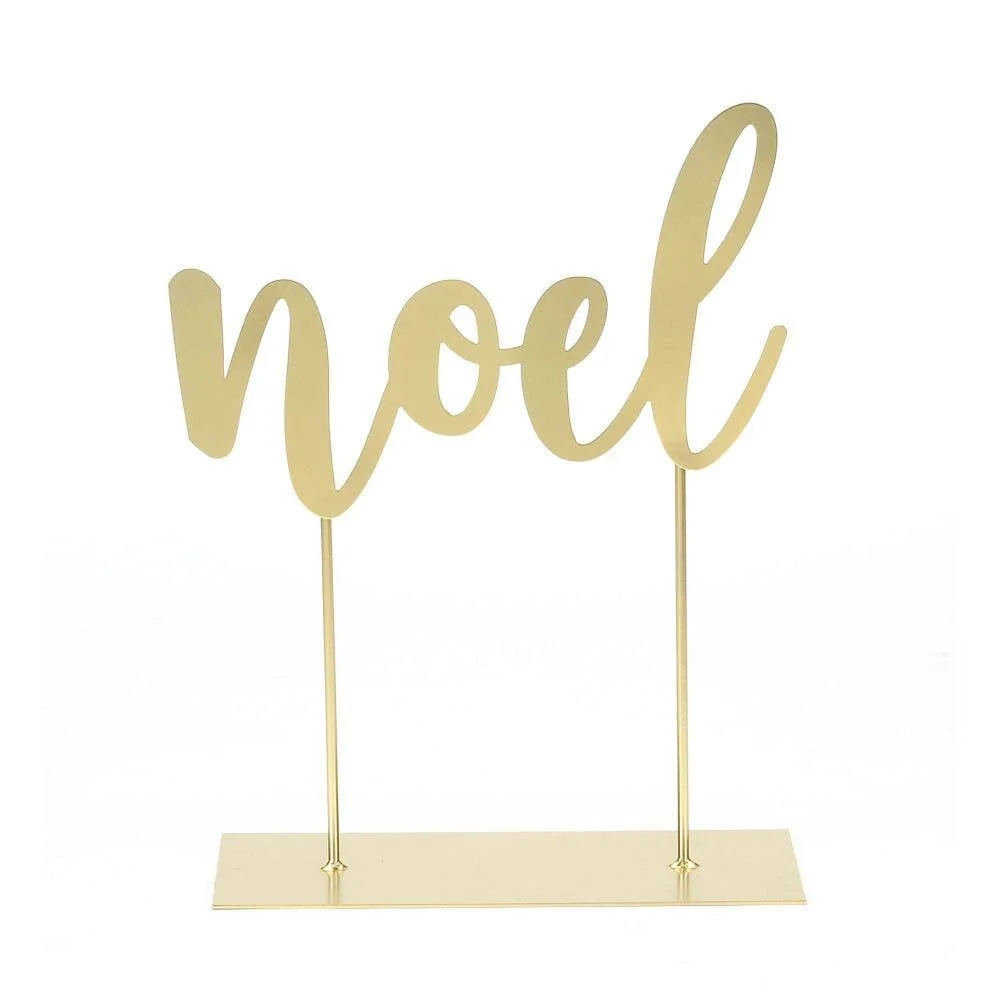 World-Class GOLD LASER CUT NOEL ON BASE Crafted