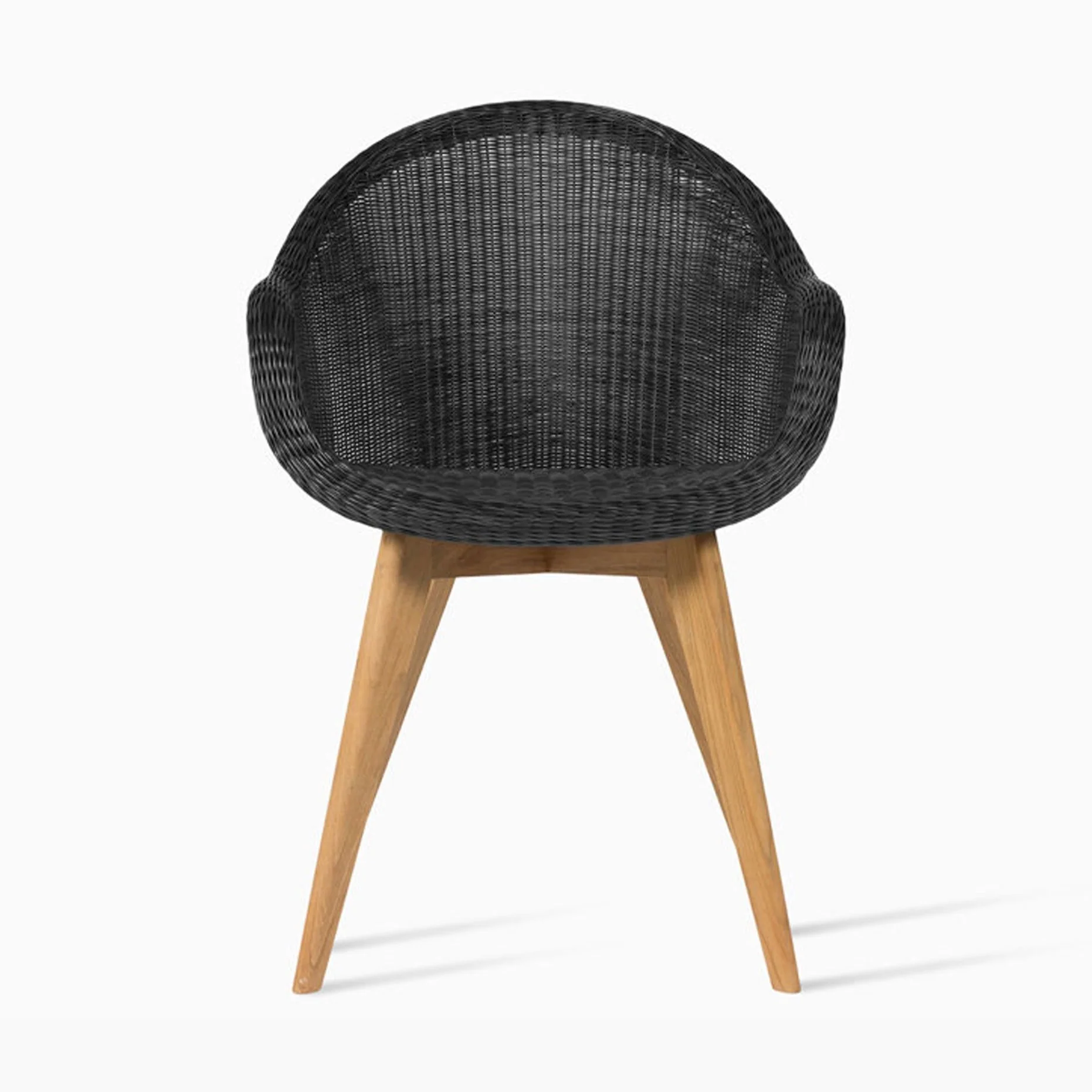 Authentic Edgard Outdoor Dining Chair Teak – Black Smooth