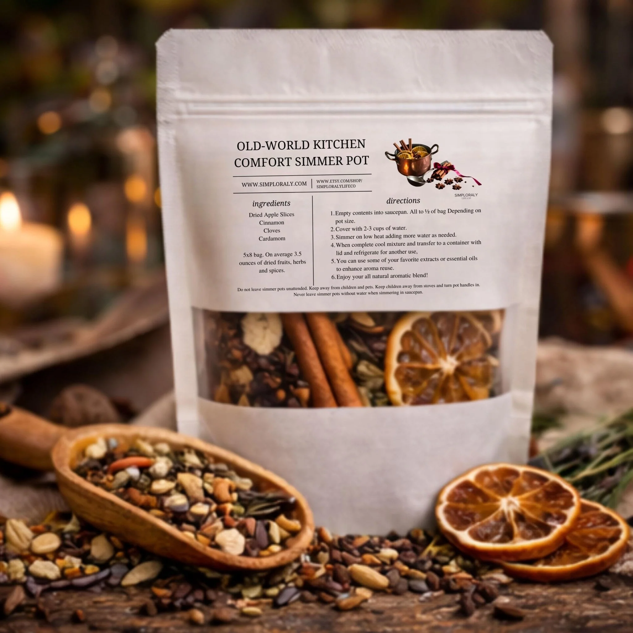 Reusable Old World Kitchen Comfort Simmer Pot Cozy Hearth Blend Warm Herbal Stovetop Potpourri High-Grade
