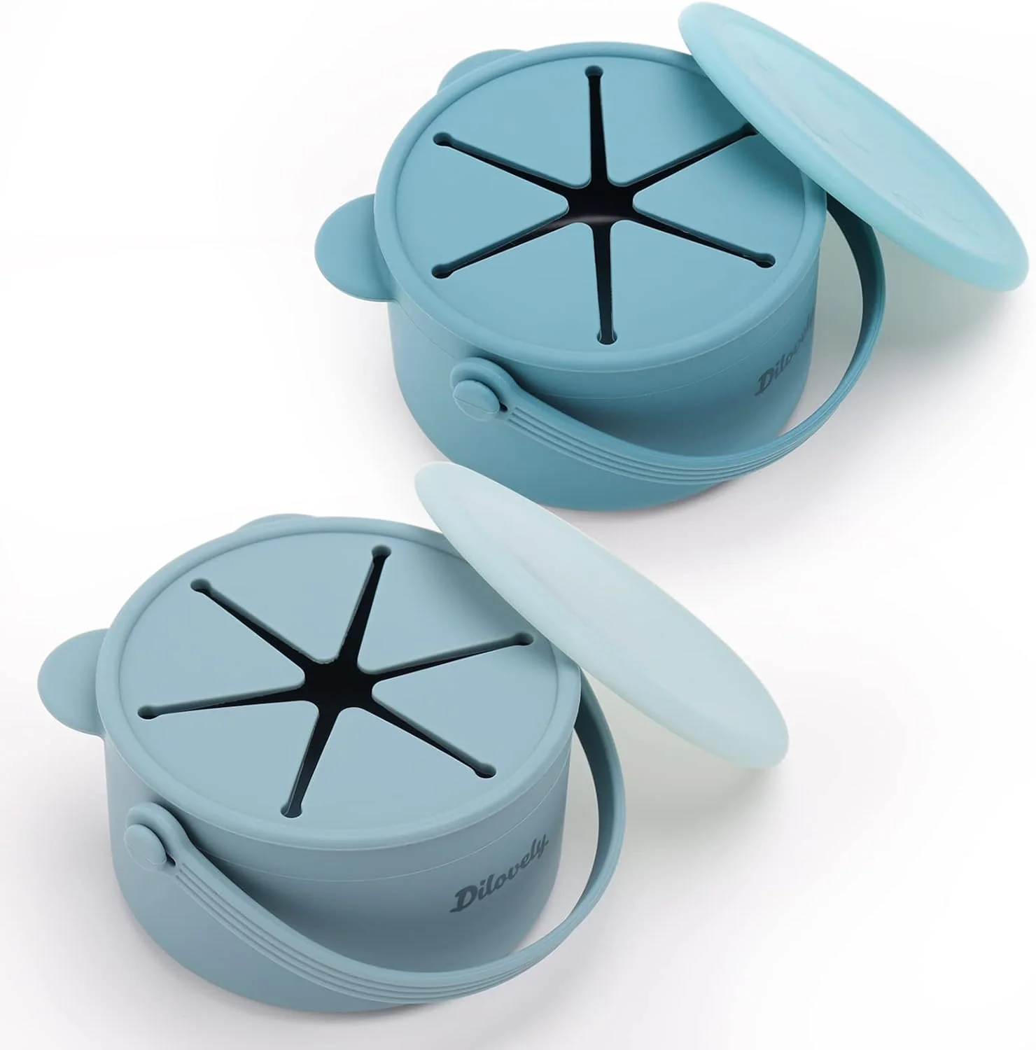 Green Silicone Snack Cups for Toddlers Kids Snack Containers No Spill Baby Treat Holders with Handle Dust Proof Lid 2 Pack Dishwasher Safe and BPA 9 oz Silicone Baby Snack Cups Baby Food Catcher Spill Proof Kid Snacks Holder with DustProof Lid Dish Stylish