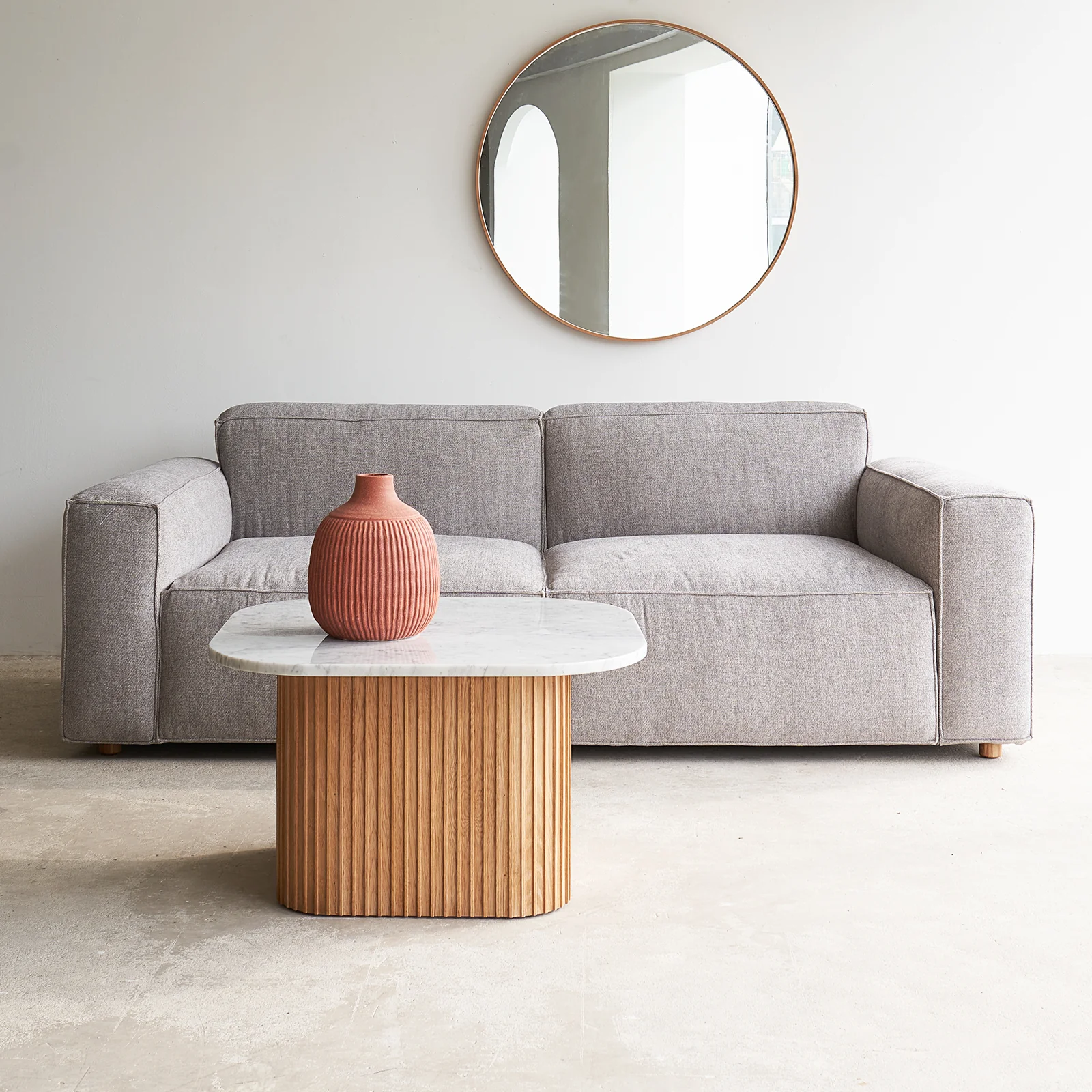 Unique Baker Fabric Sofa 2.5 Seater – Haze 200cm Modern