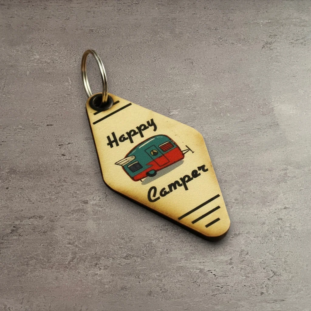 First-Class Vintage Keychains – Happy Camper High-End