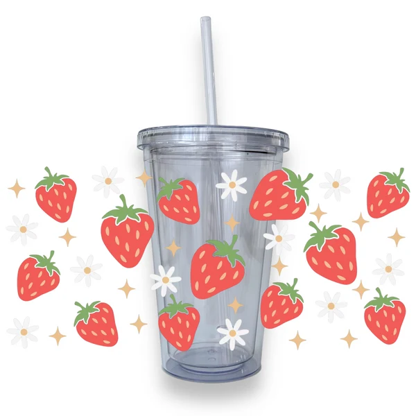 Sophisticated Strawberries Plastic Tumbler High-Quality